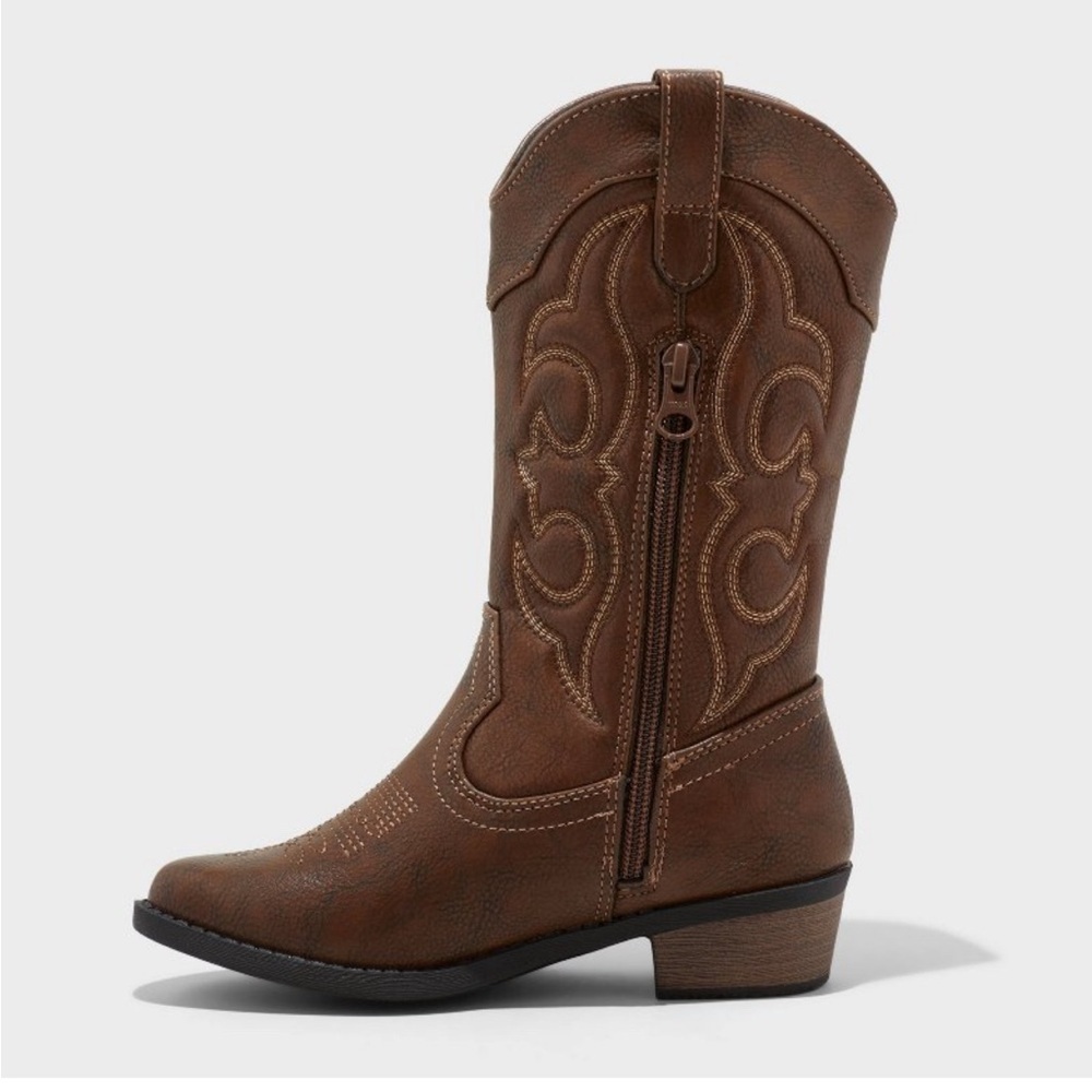 NEW Brown Western Kids Boots Size 3 - Picture 4 of 10